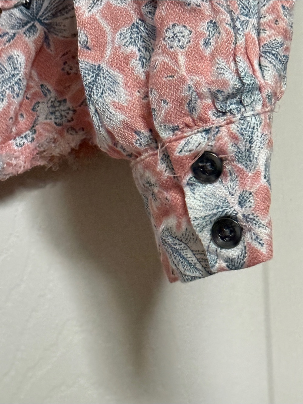 William Rast Pink Floral Ruffle Button-Front Blouse - Picture 5 of 9